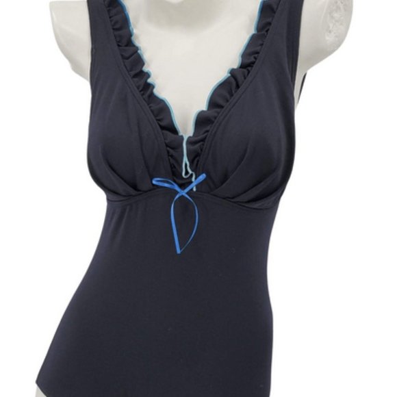 gabar Swim Womens Gabar Black Ruffled One Piece Swimsuit Poshmark